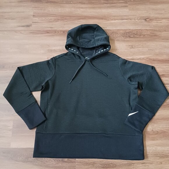 Nike Women’s Dri Fit Veneer Quilted Training Hoodie Black 860136-010 Size Large - Picture 1 of 7